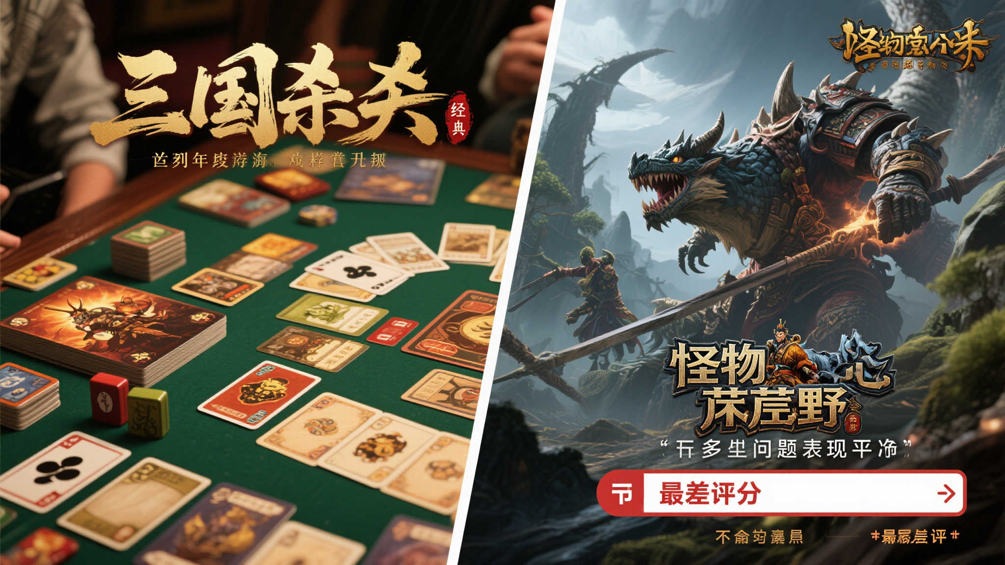 《三国杀》口碑攀升,《怪物猎人:荒野》成差评焦点 《三国杀》口碑攀升,《怪物猎人:荒野》成差评焦点